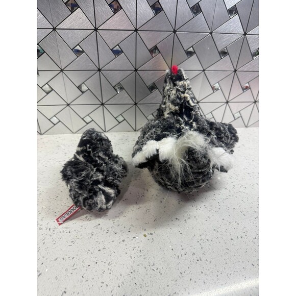 Douglas Plush Pepper Black White Chicken Hen #1785 w Chick Stuffed Animal Bird - Picture 4 of 10